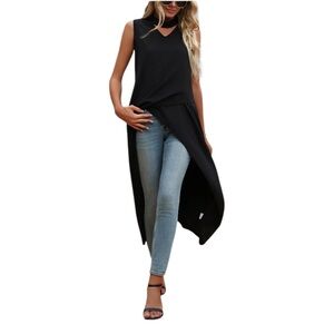 Split Vneck Tunic Blouse